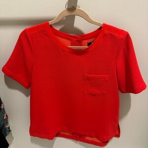 Madewell Red Small Top with Buttondown Back
